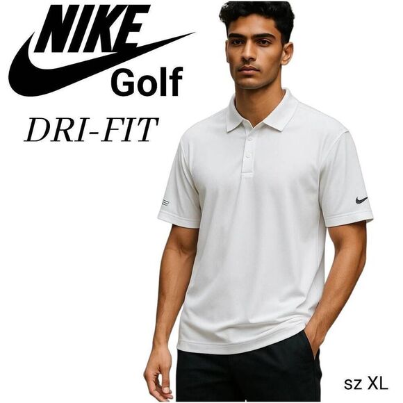 Nike Golf Dri-Fit Technology White Lightweight Moisture-wicking Collared Shirt - Picture 1 of 9